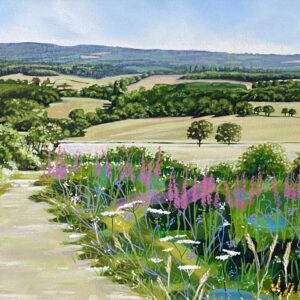 Summer at Newlands Corner mounted print
